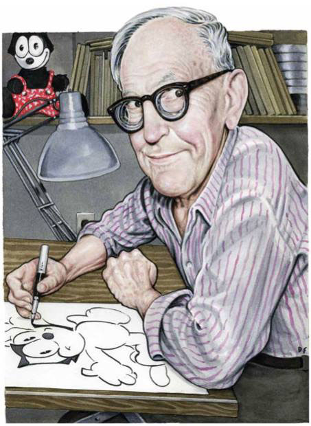 Otto Messmer by Drew Friedman - from his new book.