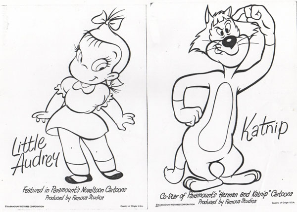 Two publicity stills released by Paramount to publicize their cartoon stars. 