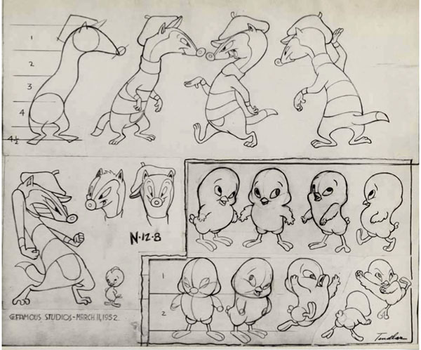 Model Sheet from "Poop Goes The Weasel"