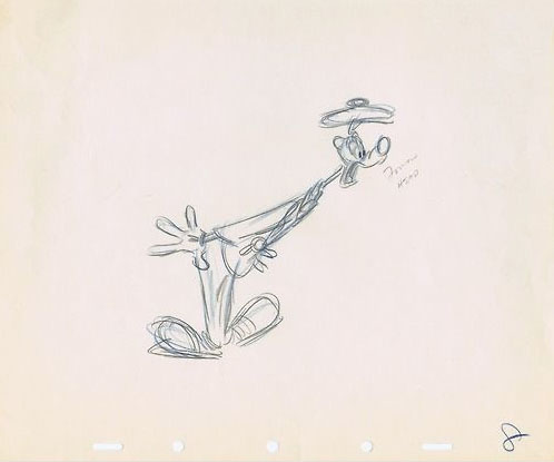 A Milt Kahl animation drawing from "Hockey Homicide"