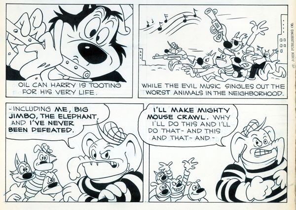 "Perils of Pearl Pureheart"—Mighty Mouse #25 (April 1951). Page inked by "Muriel".