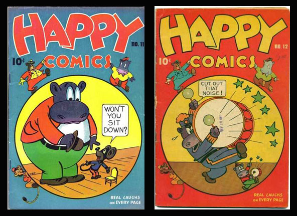 HAPPY COMICS #11 and #12. Cover art by Víctor Estenio Pazmiño (aka VEP)