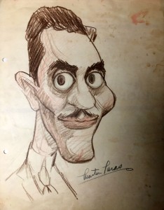 "Caricature of a younger Taras during his Terrytoons period in the late 1930s, drawn by Frank Carino (later changed to Frank Carin). Click to enlarge.
