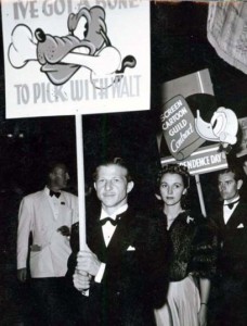 Art Babbitt leads the picketers in 1941. 